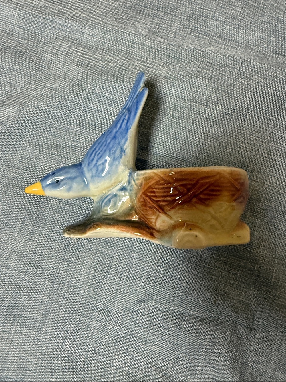 Vintage Ceramic Bluebird Planter Cottagecore Farmhouse Decor